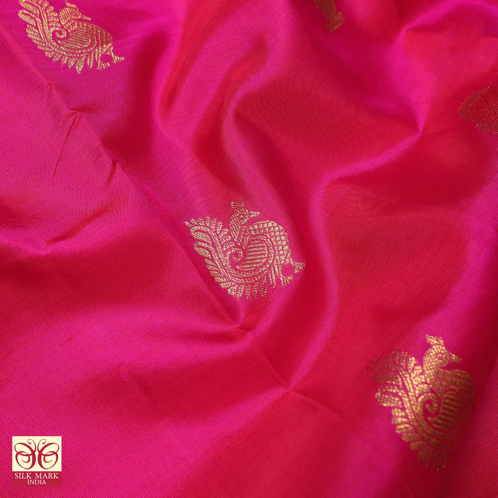 Rani Pink Silk Saree