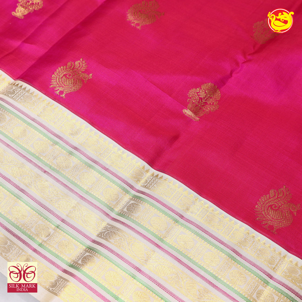 Rani Pink Silk Saree