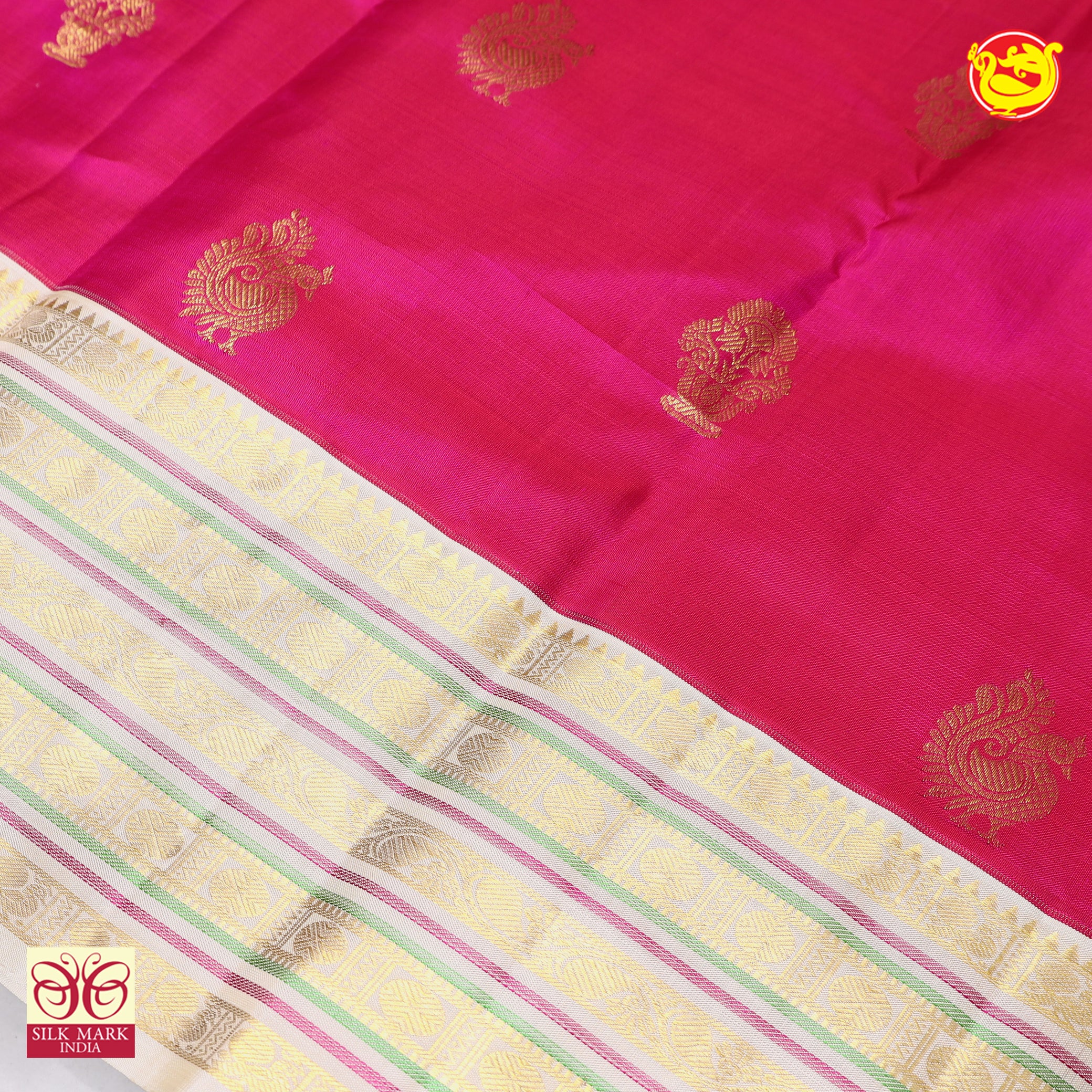 Rani Pink Silk Saree