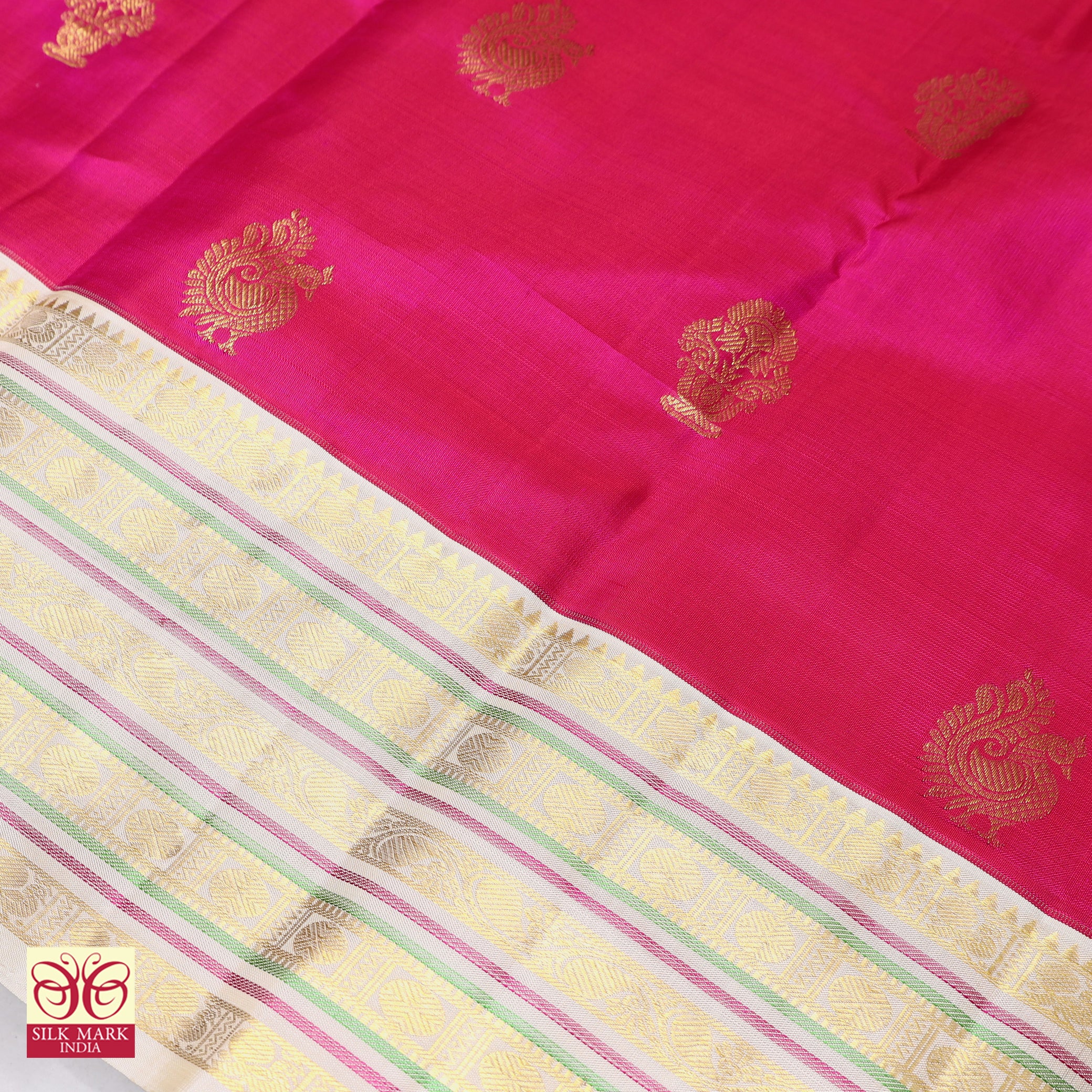Rani Pink Silk Saree