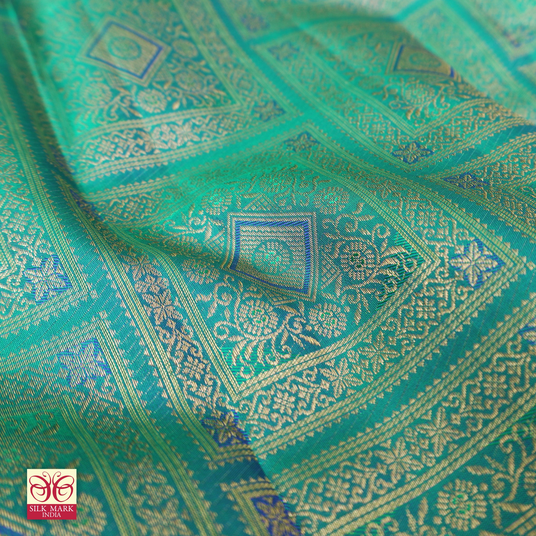 Sea Green With Gold Zari Wedding Subalaya Silk Saree
