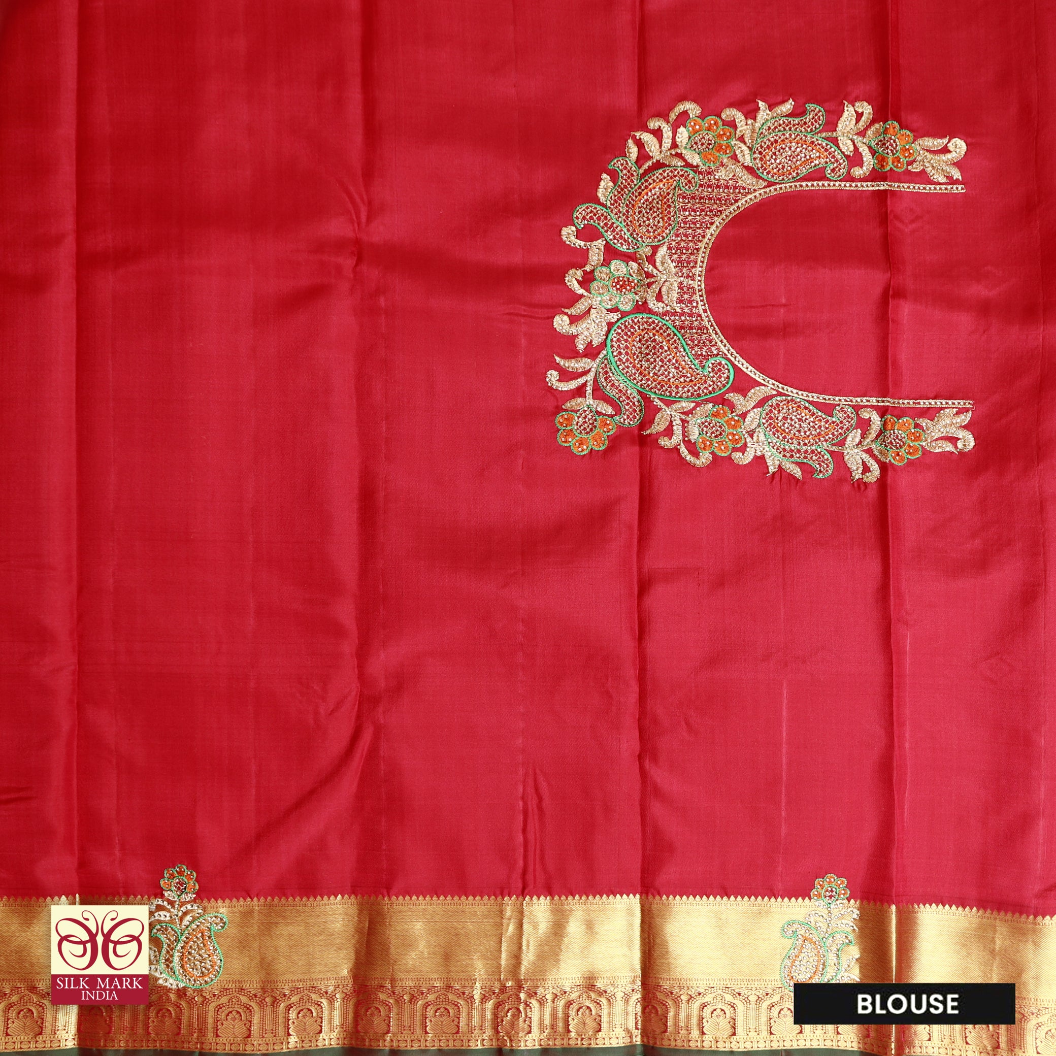 Red With Gold Colour Gold  Zeri Subalaya Wedding Silk Saree