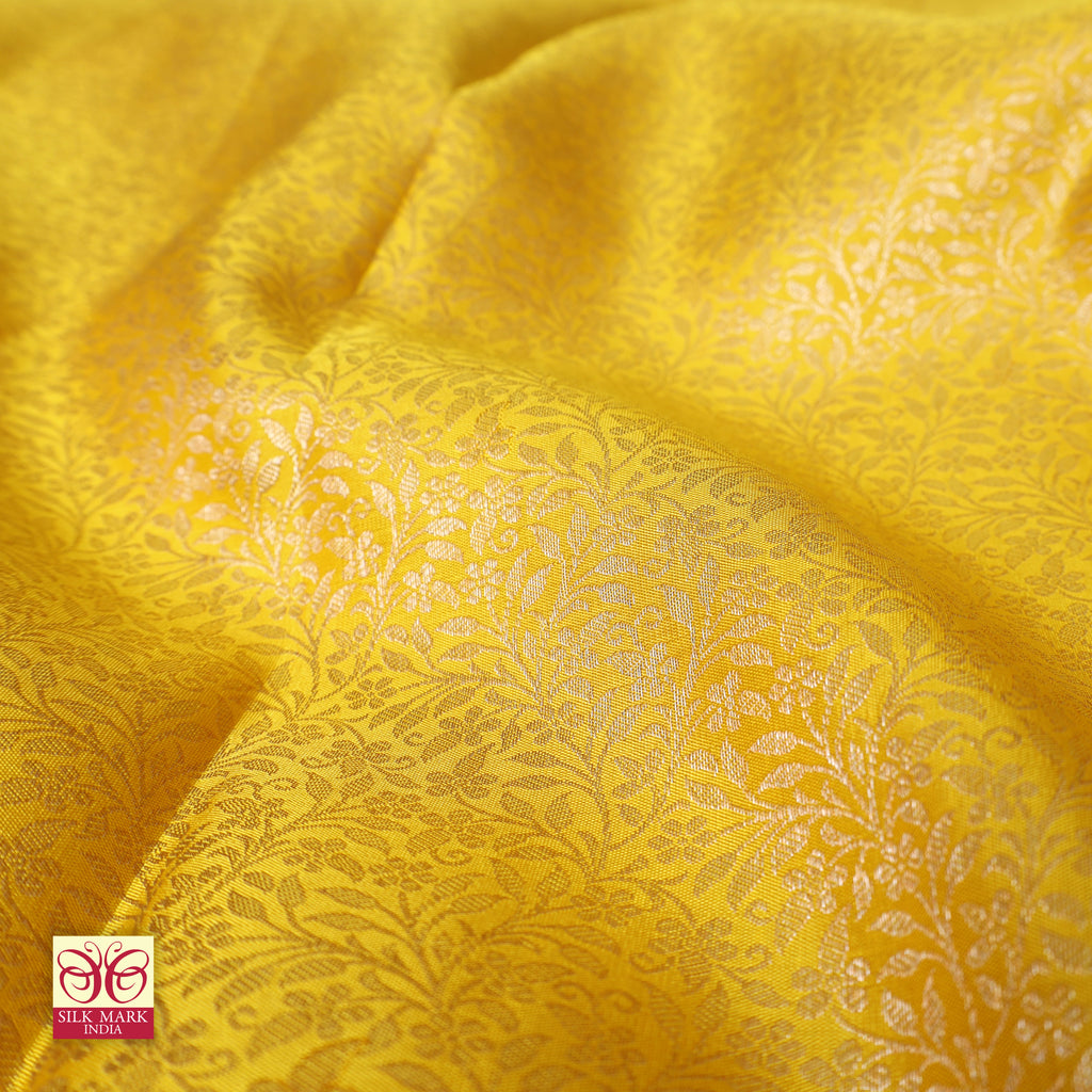 Yellow With Sea Green Gold  Zeri Subalaya Wedding Silk Saree