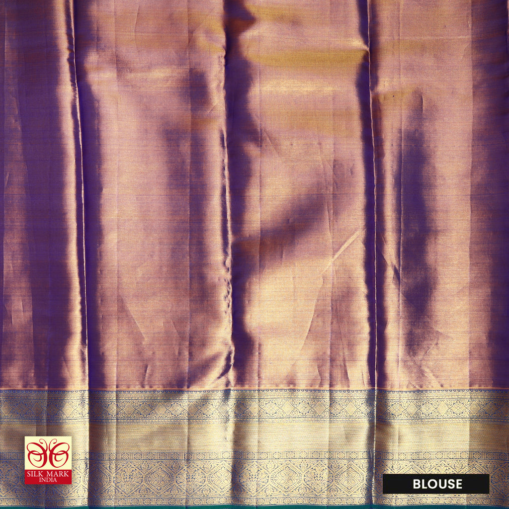 Pastel Pink With Green Gold  Zeri Subalaya Wedding Silk Saree