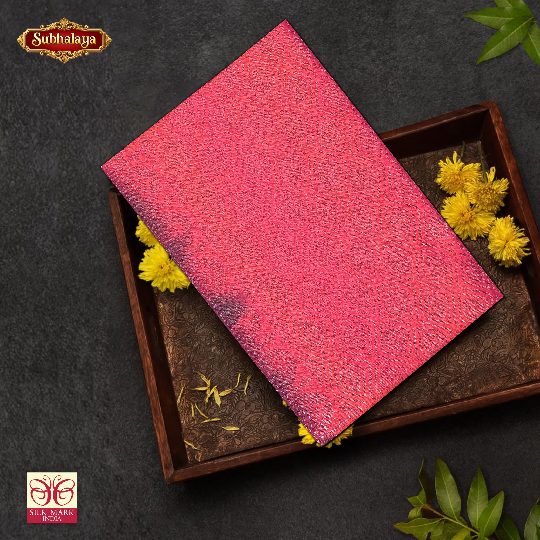 Peach Pink With Dual- Tone Violet Premium Pure Soft Silk Saree
