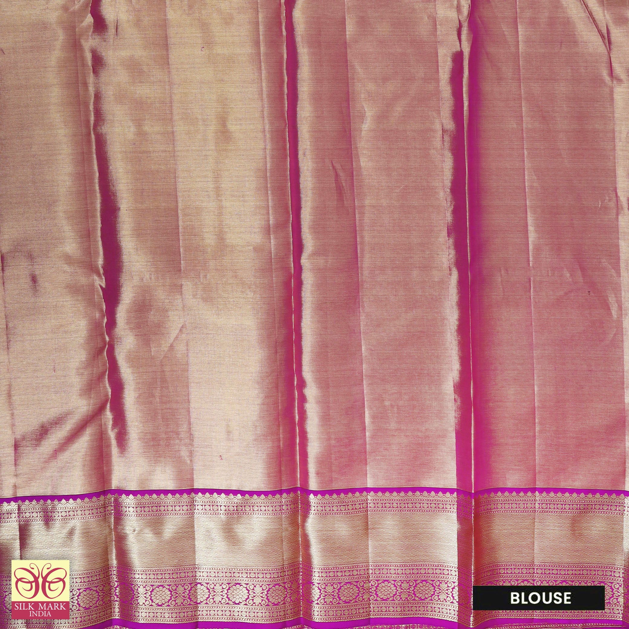 Sea Green With Magenta Pink Gold Zeri Tissue KanchipuramWedding Silk Saree