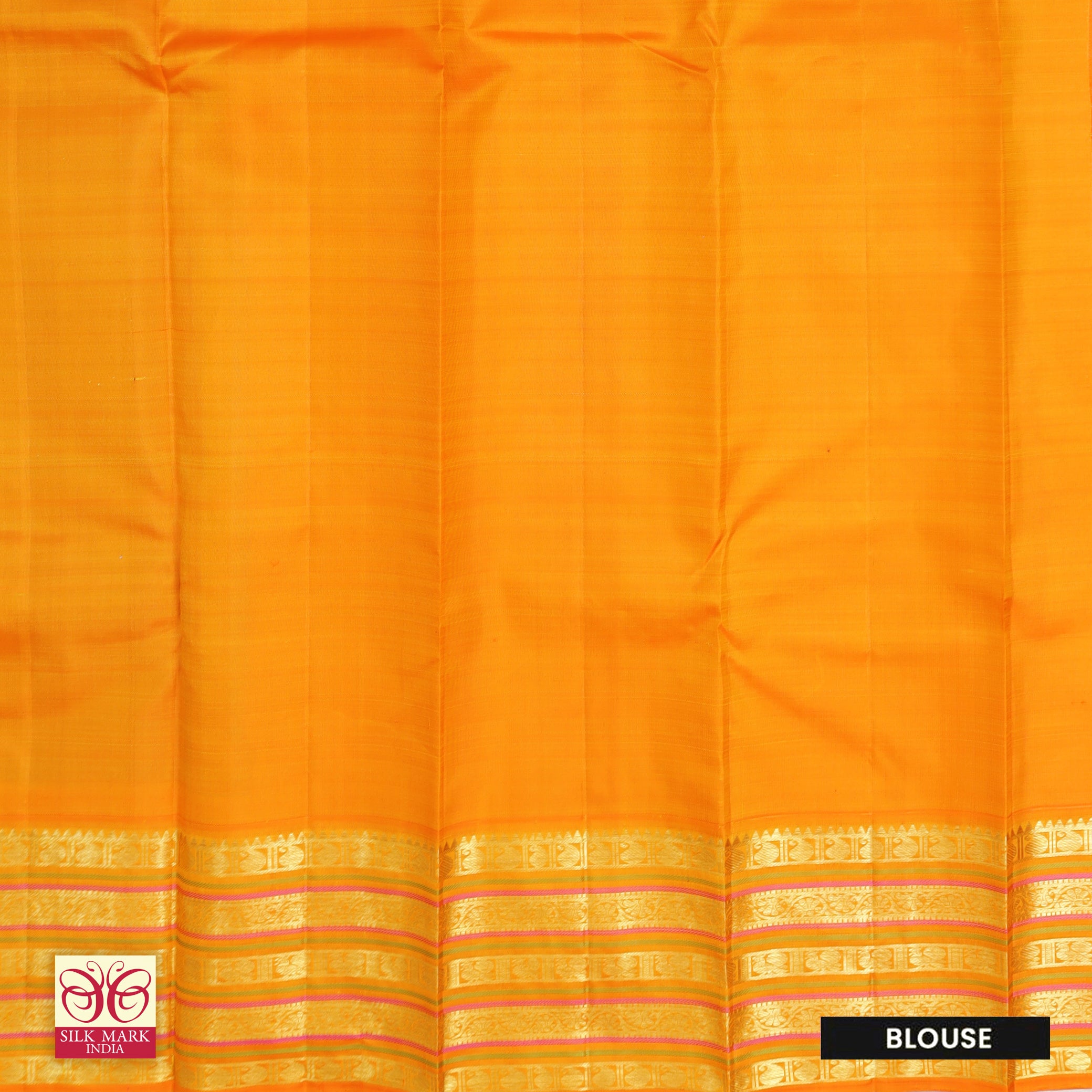 Purple With Orange Kanchipuram Pure Soft Silk Saree