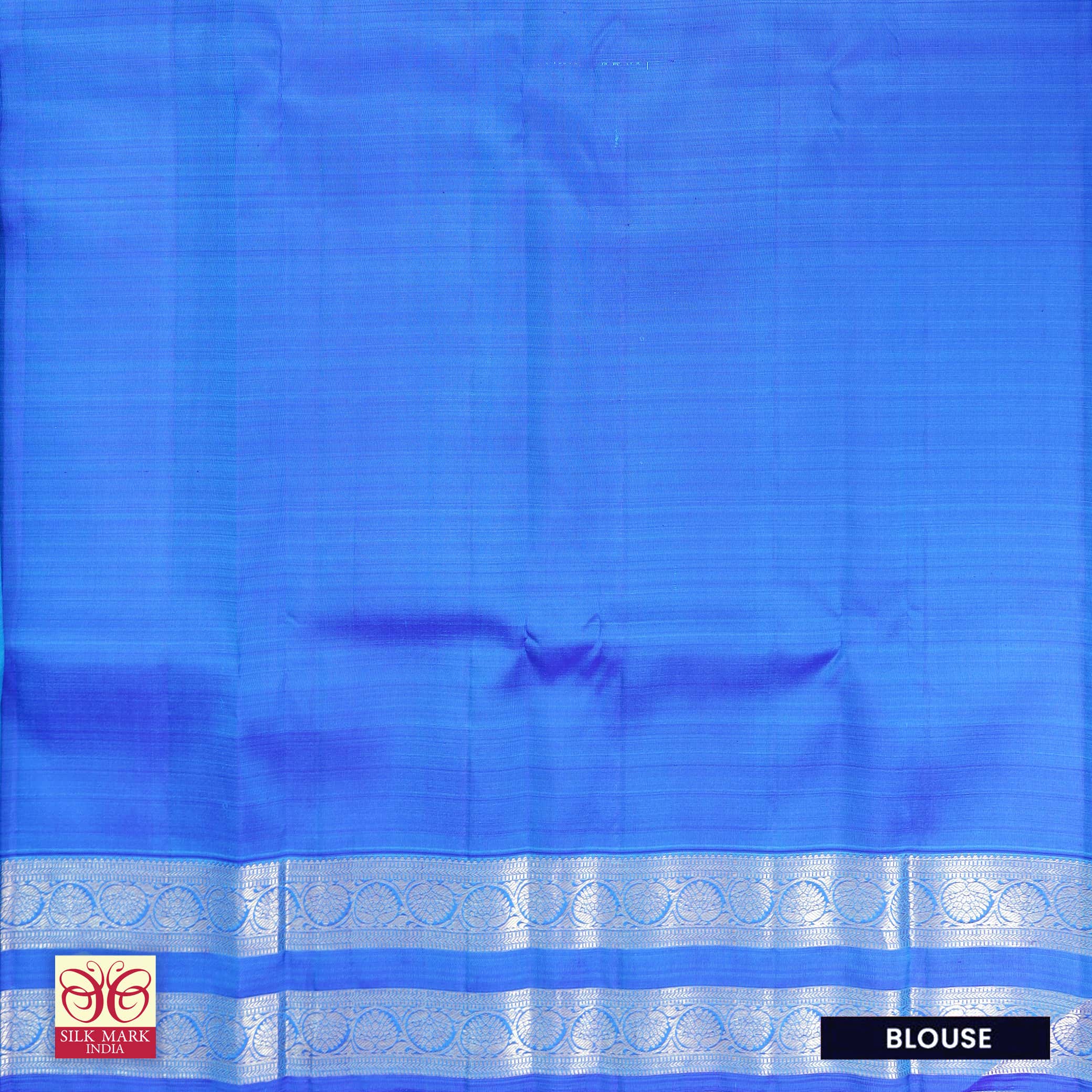 Sky Blue With Ink Blue Kanchipuram Pure Soft Silk Saree