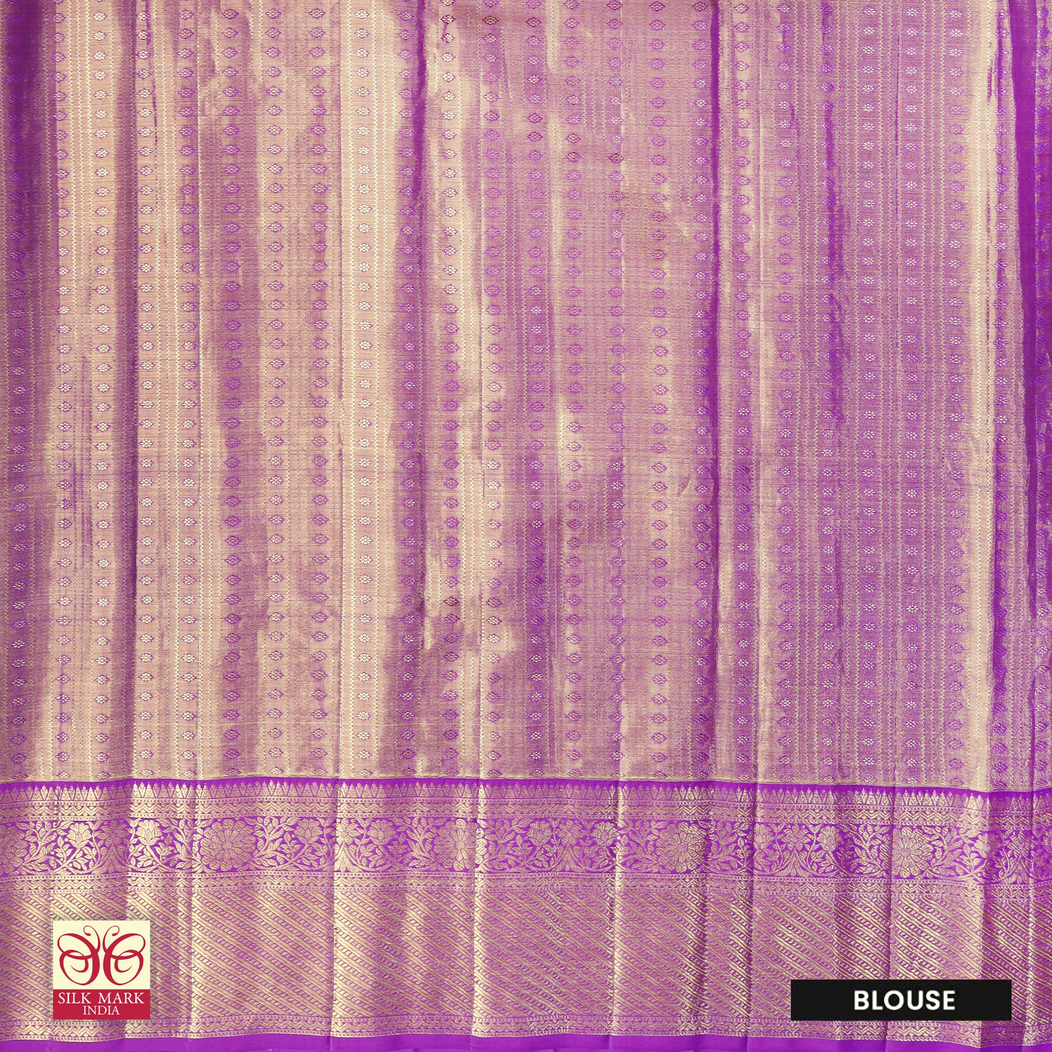 Golden Lavender With Purple Gold Zari border Tissue Wedding Silk Saree