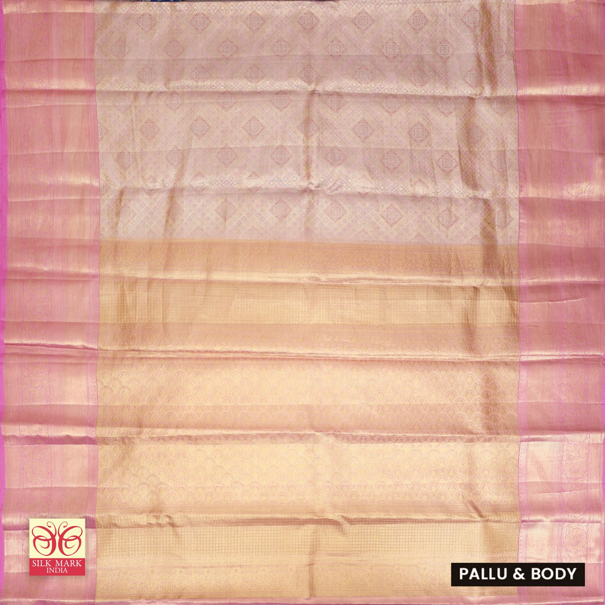 Pastel Pink With Baby Pink Tissue Kanchipuram Wedding Silk Saree