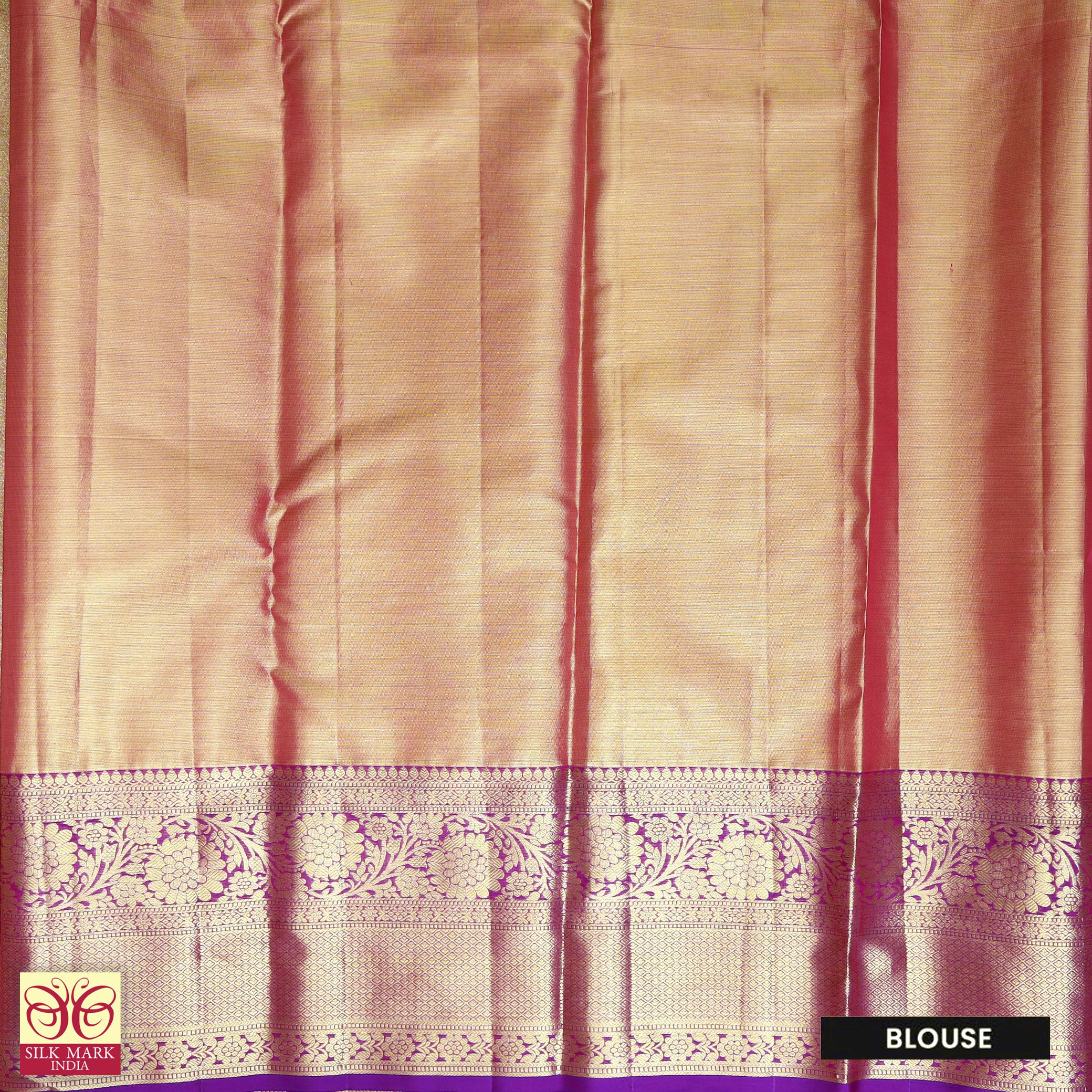 Gold With Lavender Gold Zari border Subalaya Wedding Silk Saree
