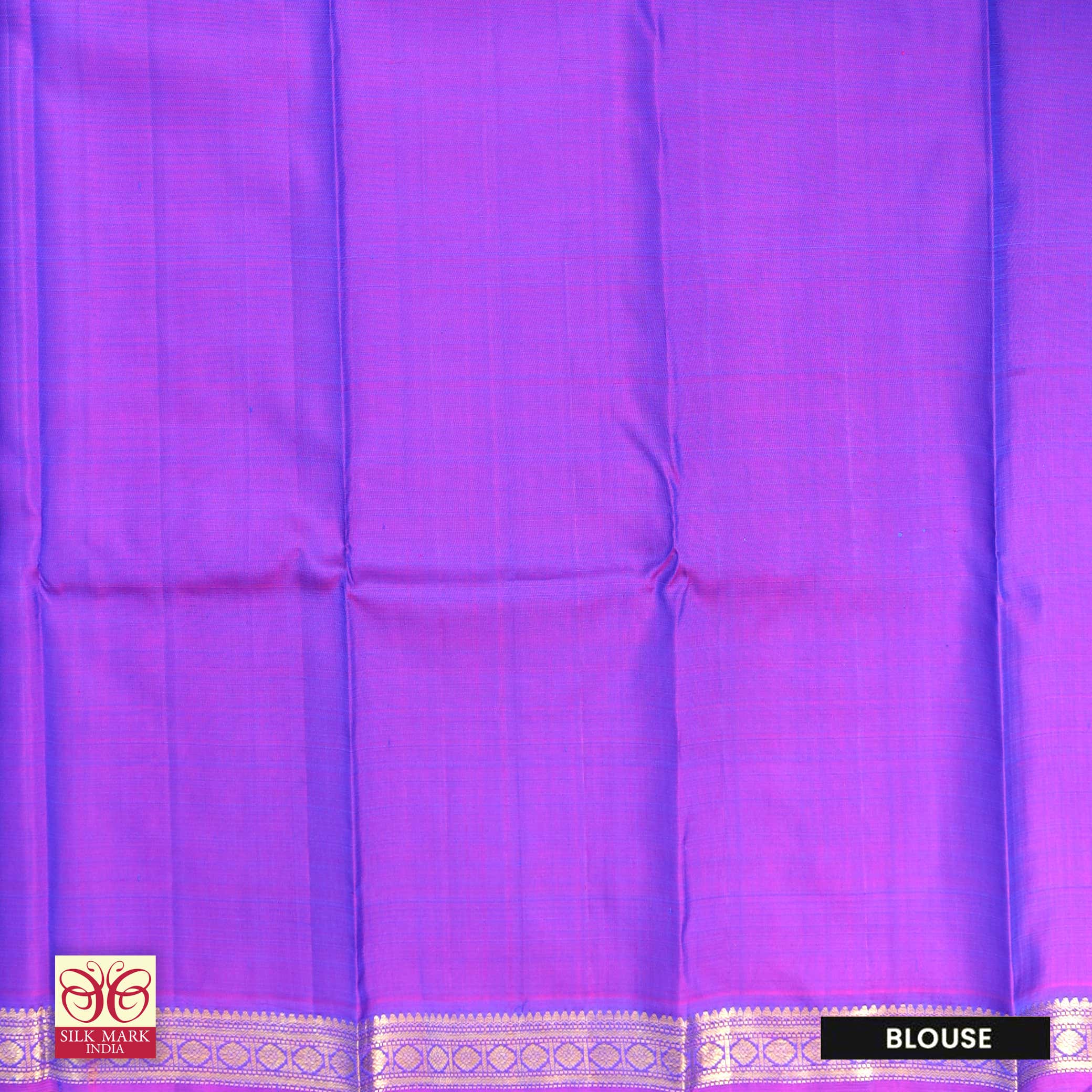 Ink Blue With Violet Kanchipuram Pure Soft Silk Saree