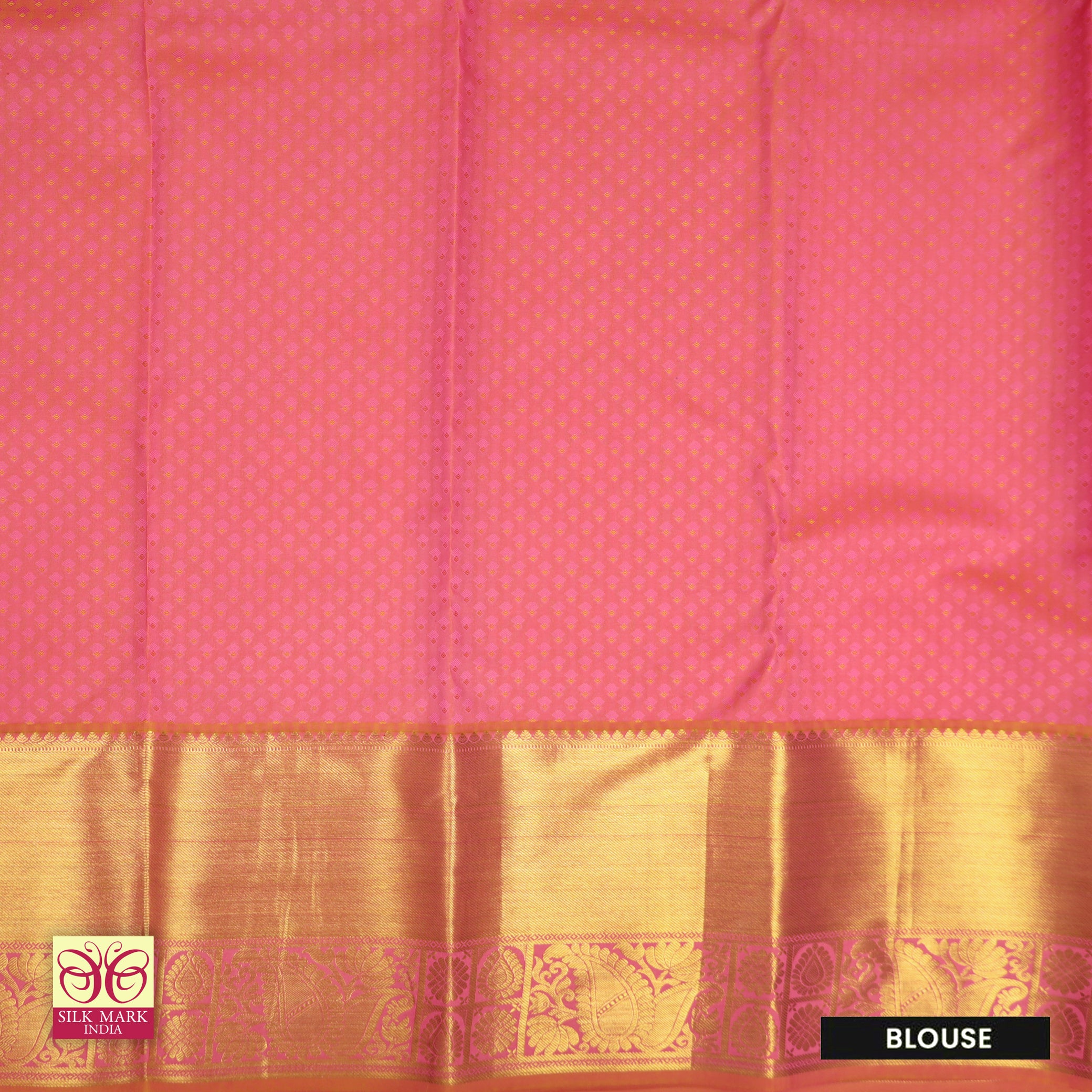 RaniPink With Peach Gold Zeri Subalaya Wedding Silk Saree