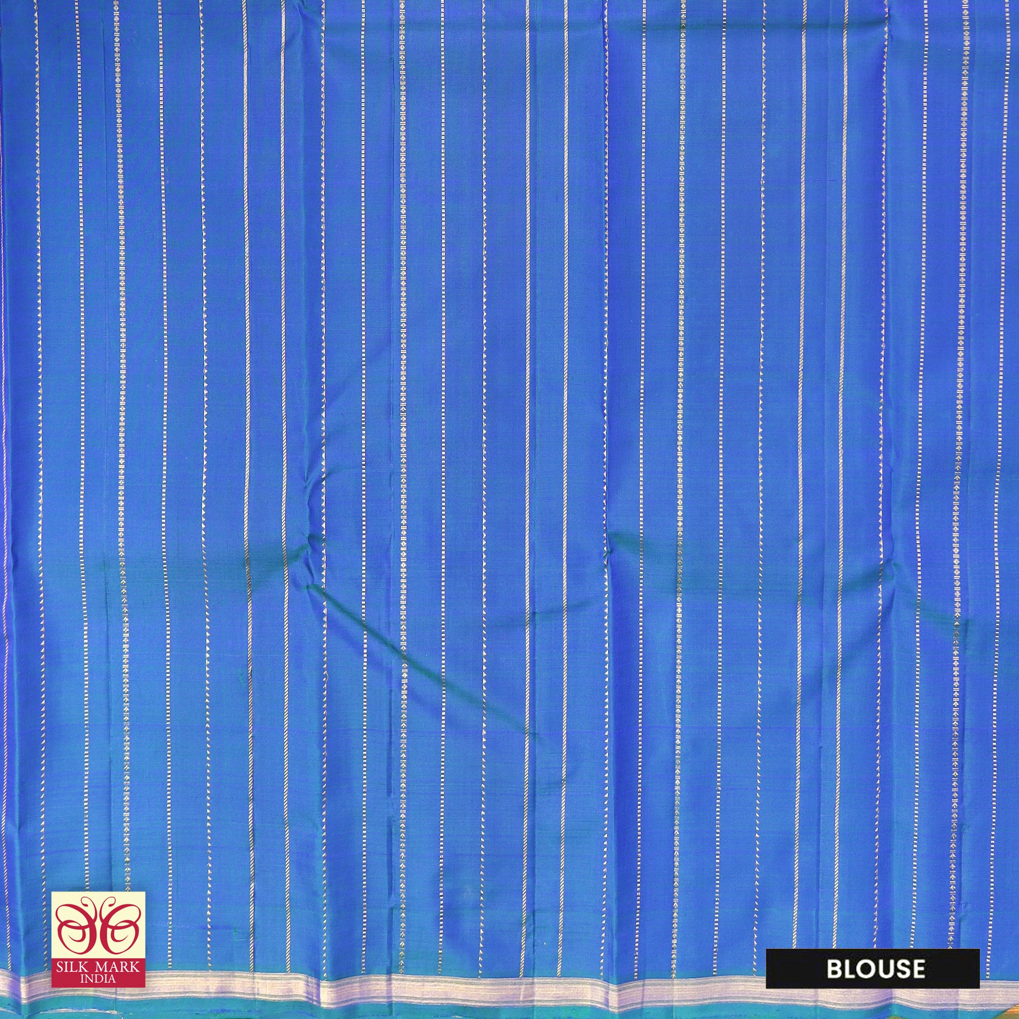Red With Blue Kanchipuram Pure Soft Silk Saree