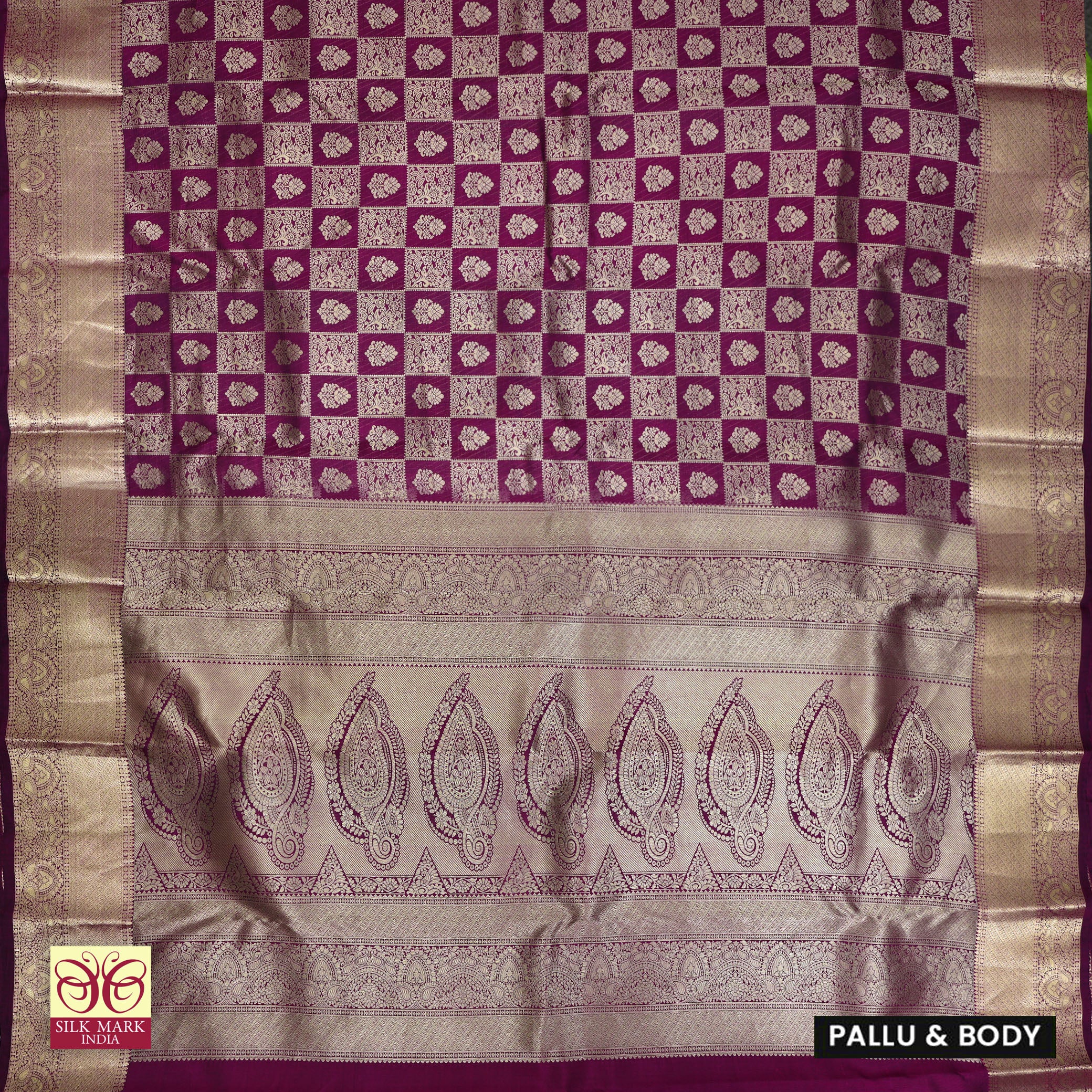 Purple With Gold Zeri border Subalaya Wedding Silk Saree