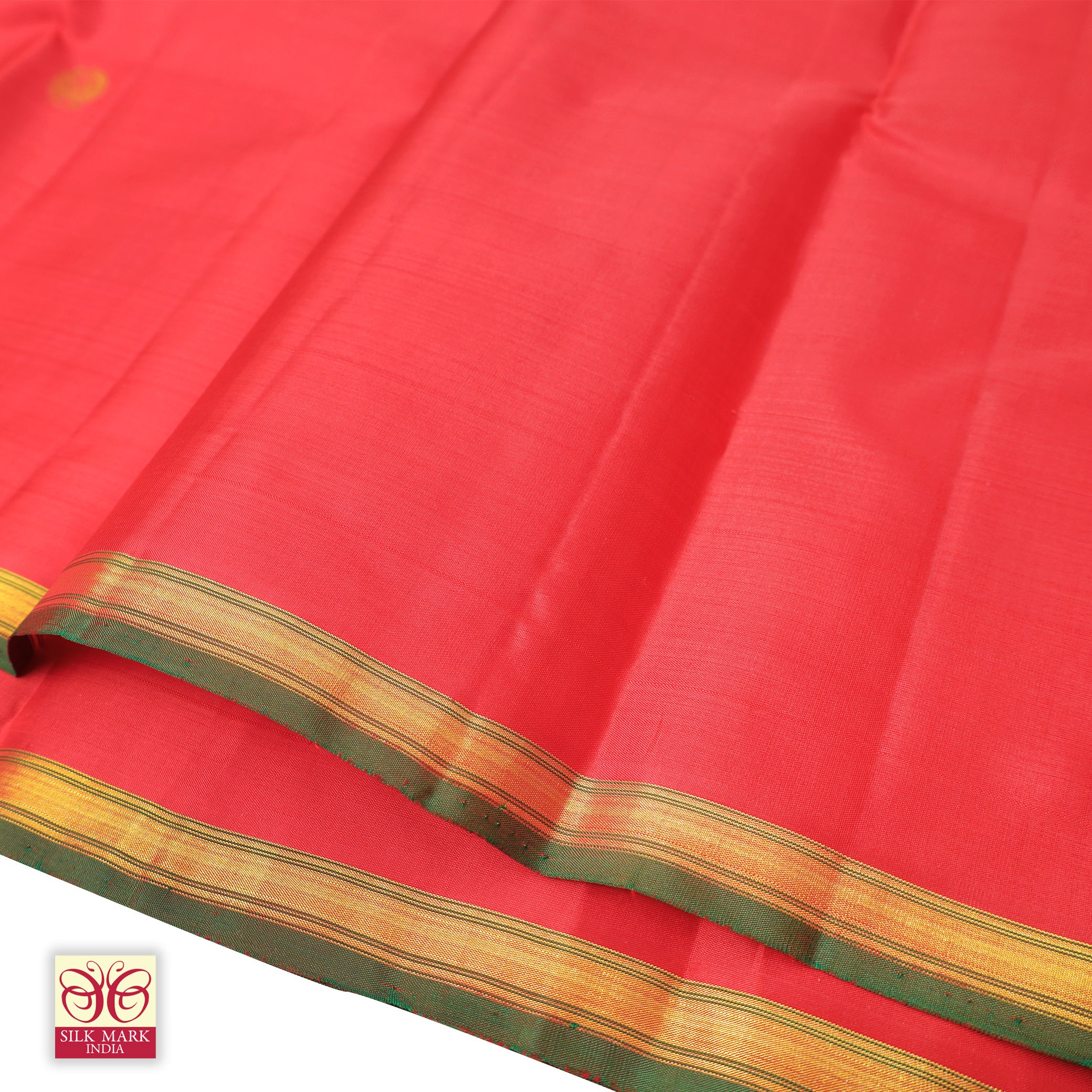 Red With Blue Kanchipuram Pure Soft Silk Saree