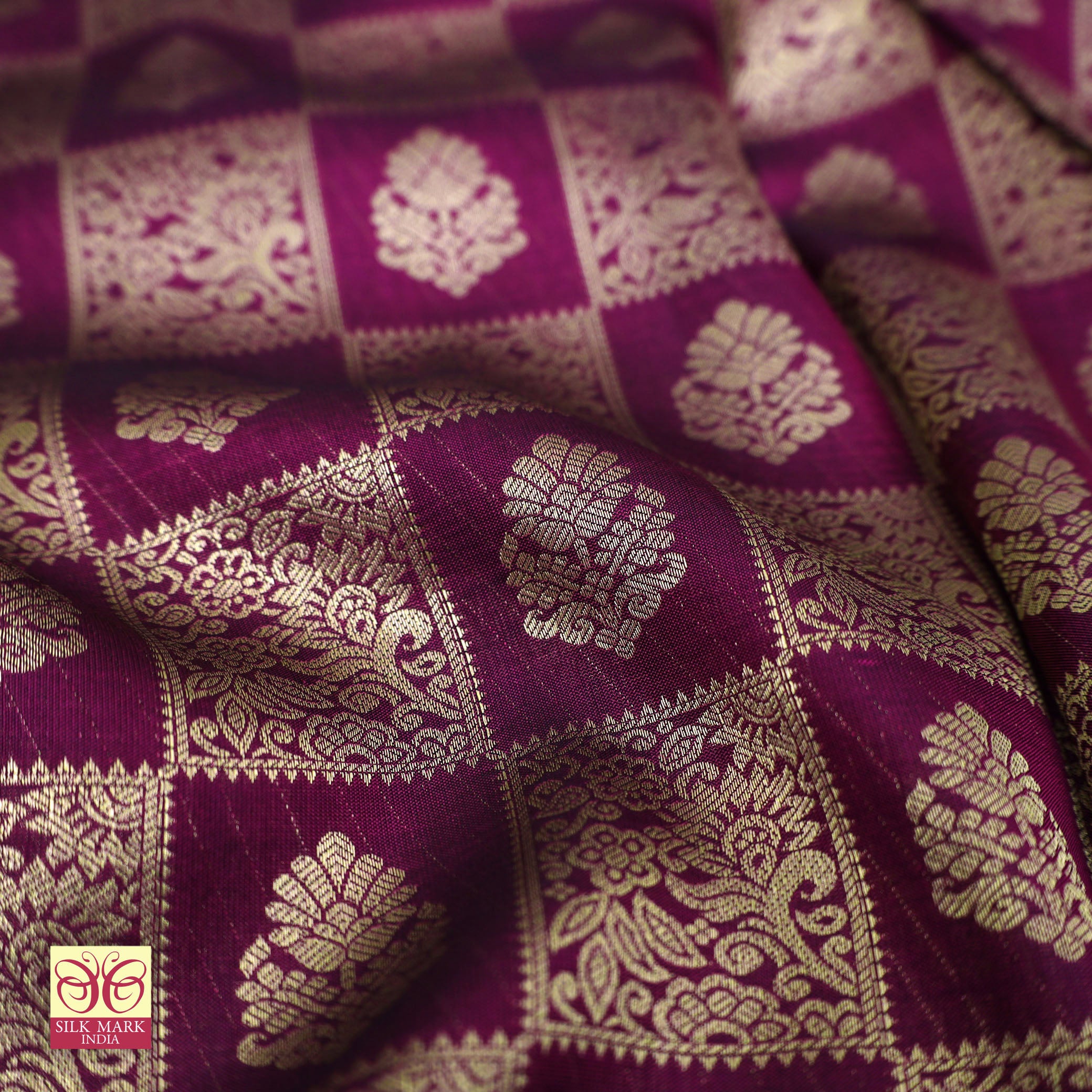 Purple With Gold Zeri border Subalaya Wedding Silk Saree