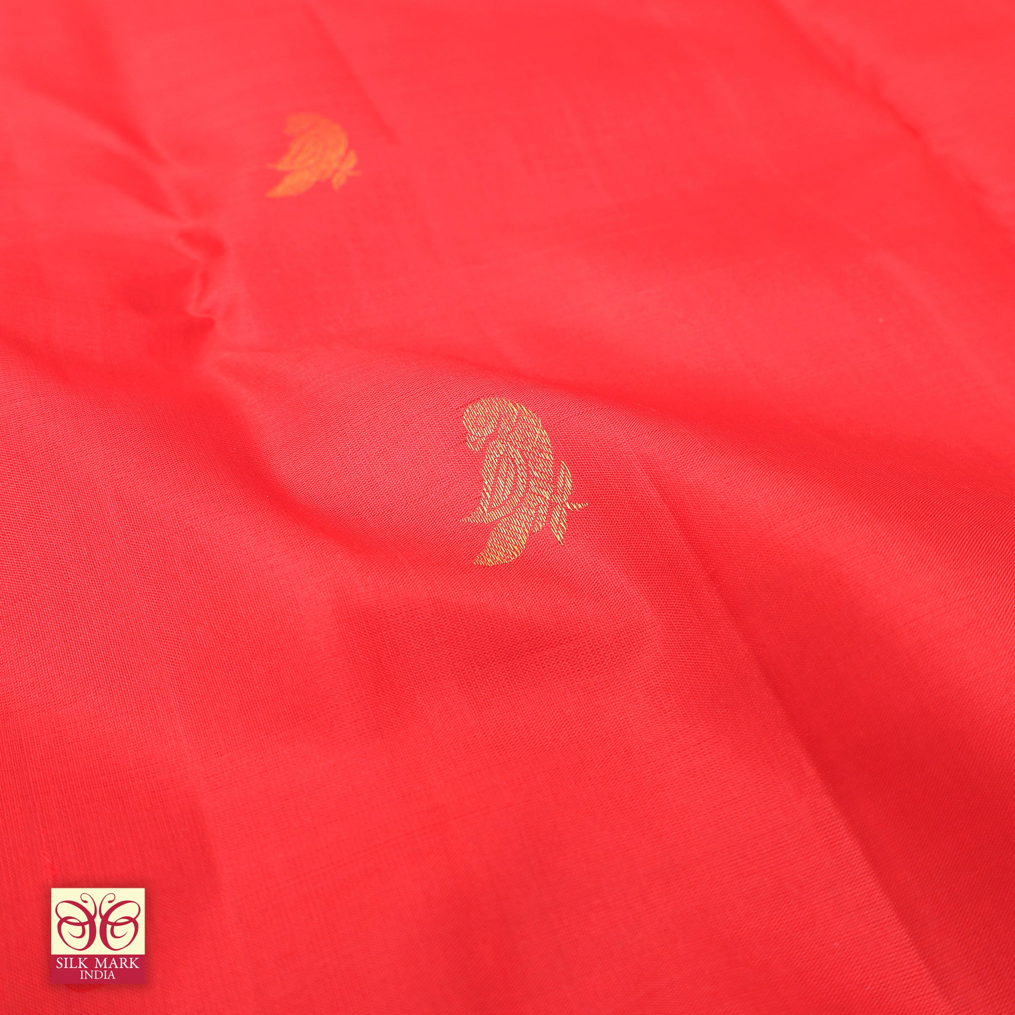 Red With Blue Kanchipuram Pure Soft Silk Saree