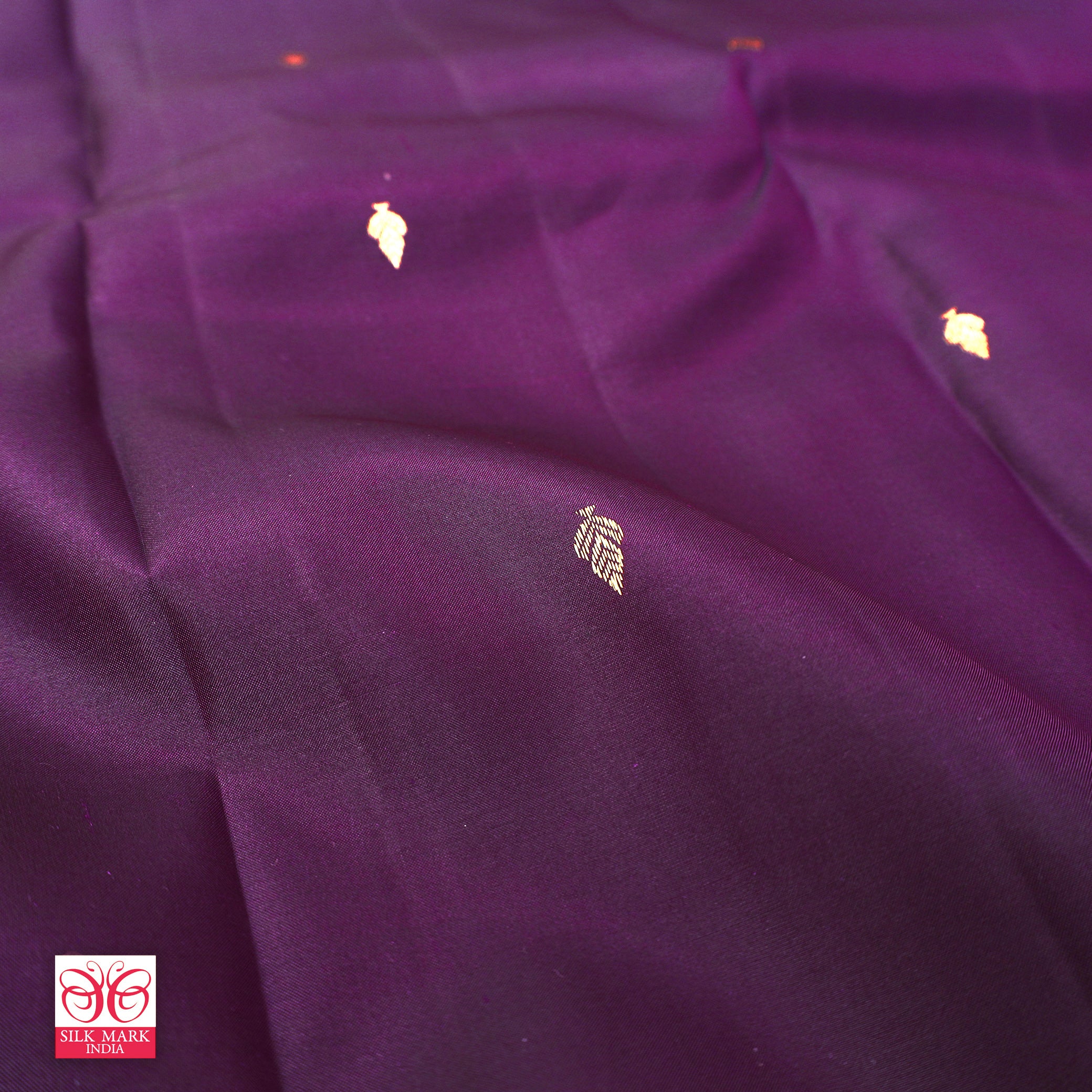 Dark Violet With Red Kanchipuram Pure Soft Silk Saree