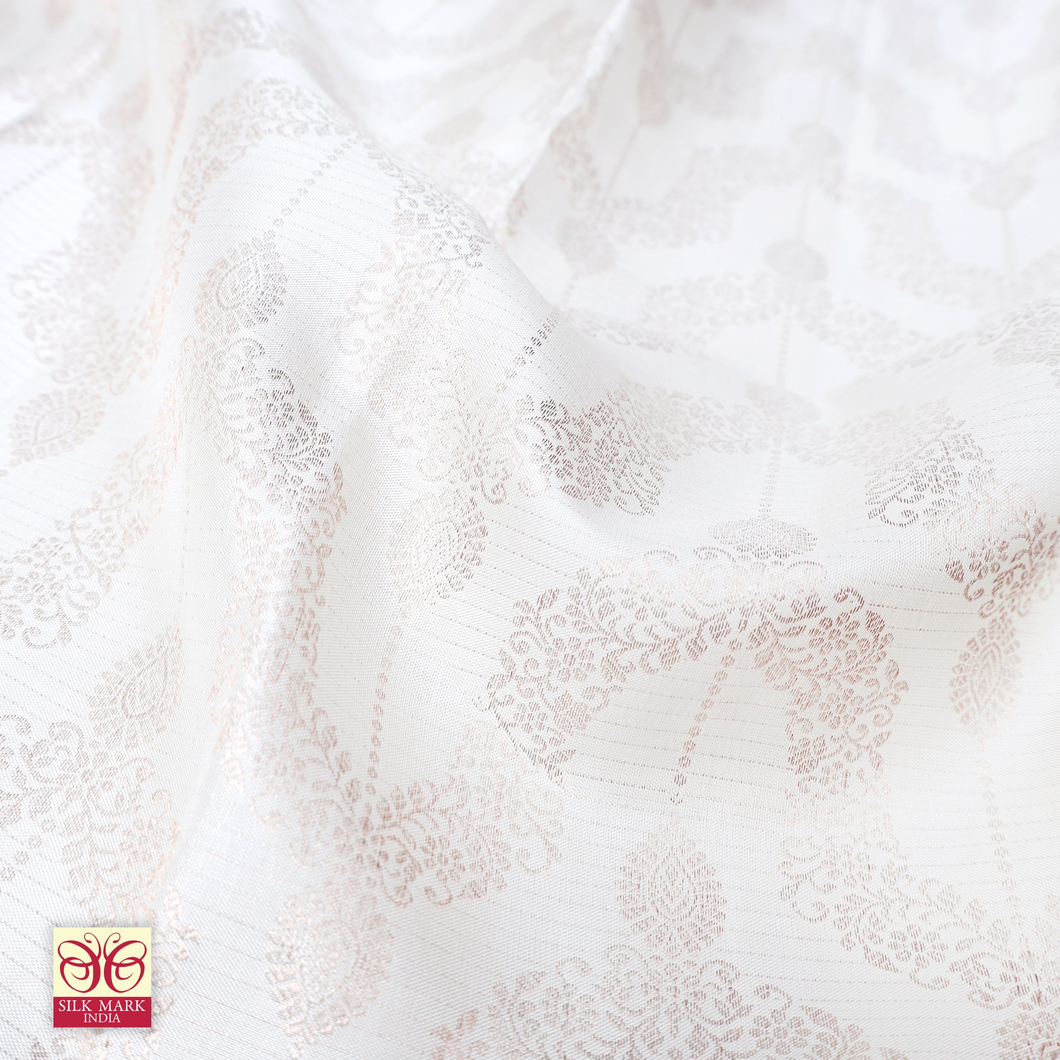 White With Purple Gold Zari border Subhalaya Wedding Silk Saree