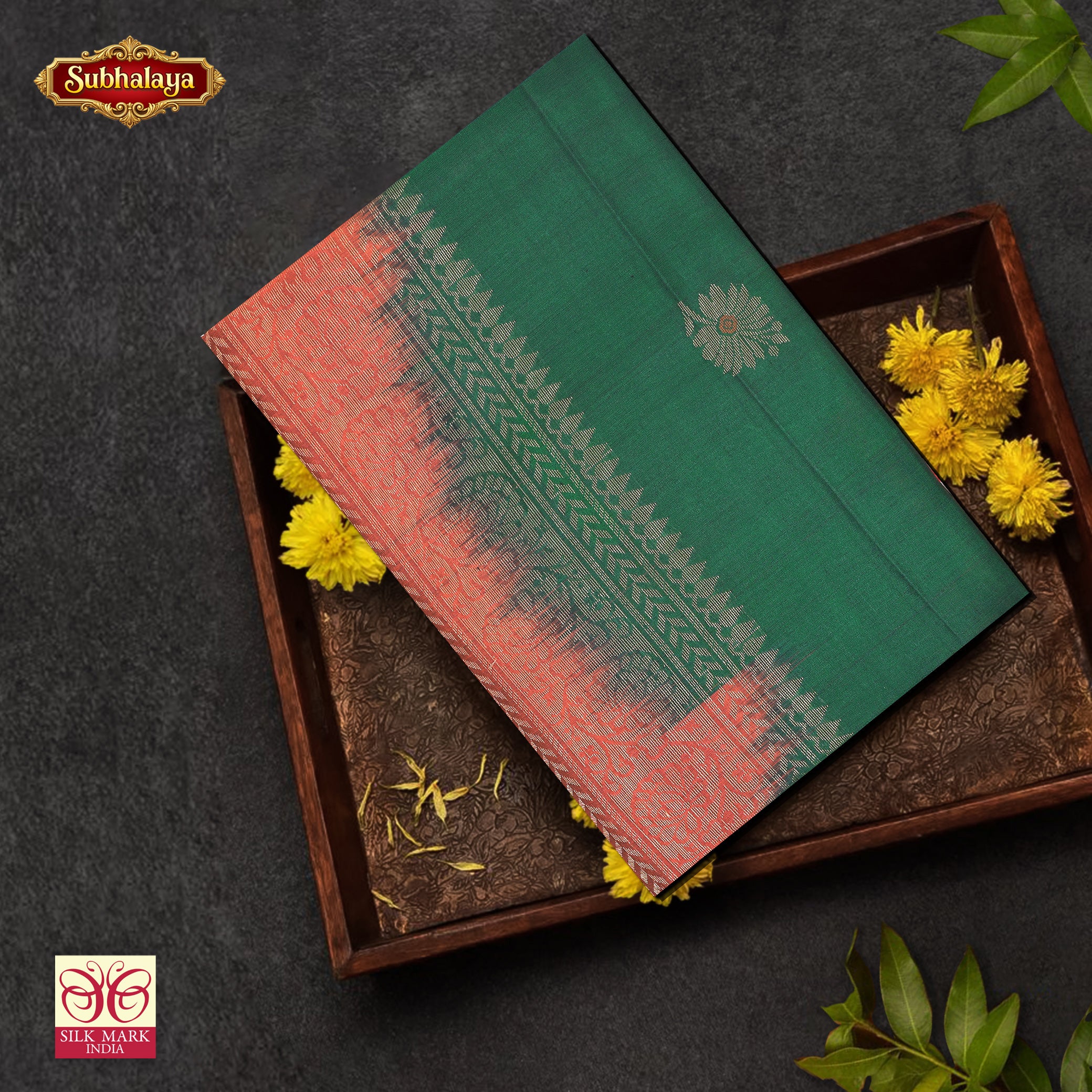 Bottle Green With Mroon Premium Pure Soft Silk Saree