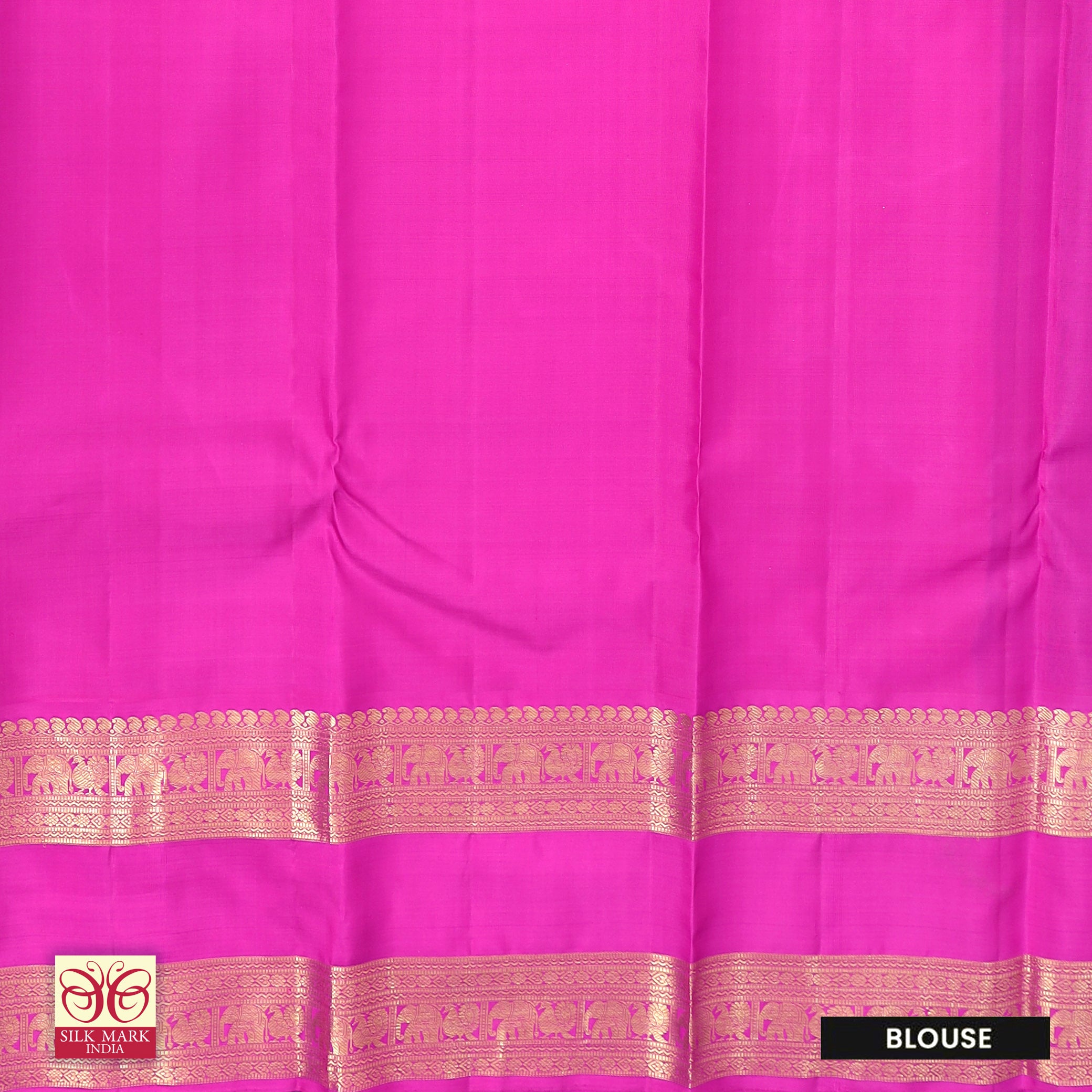 Bottle Green With Magenta Pink Kanchipuram Pure Soft Silk Saree