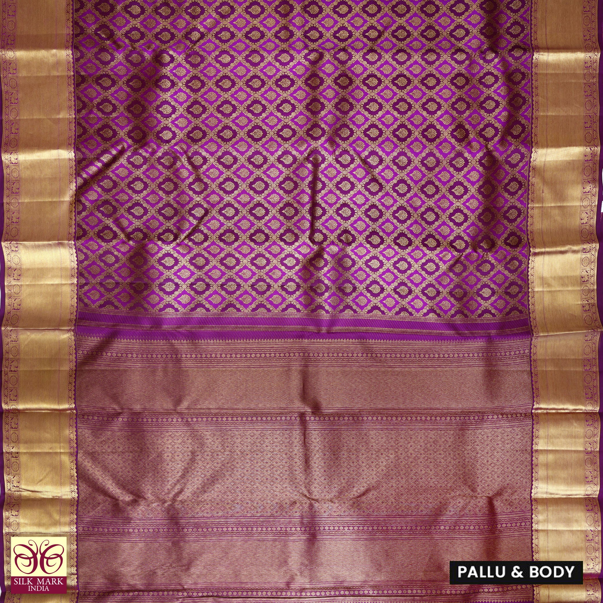 Purple  With Gold Zari Wedding Subalaya Silk Saree