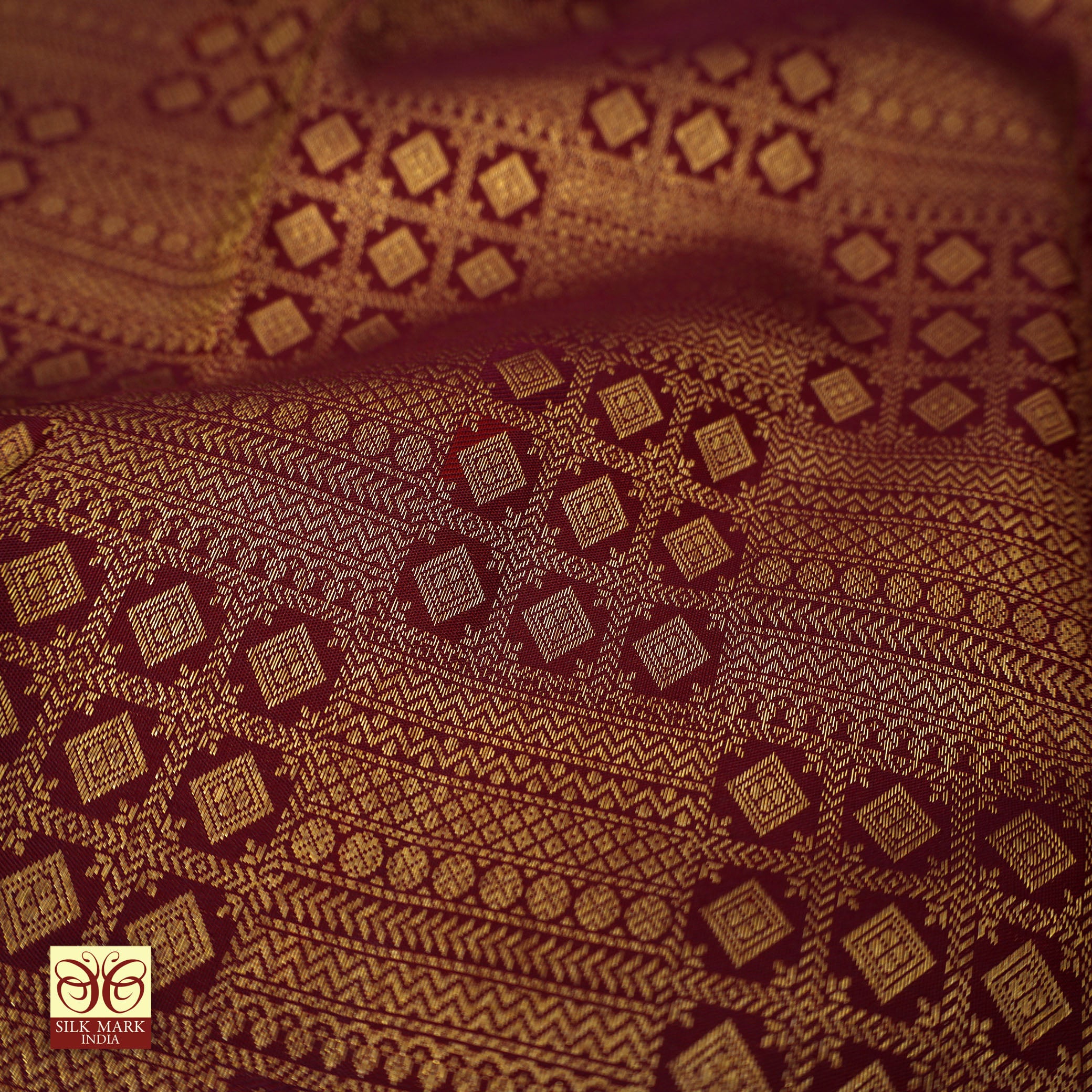 Maroon With Gold Zeri Subalaya Wedding Silk Saree