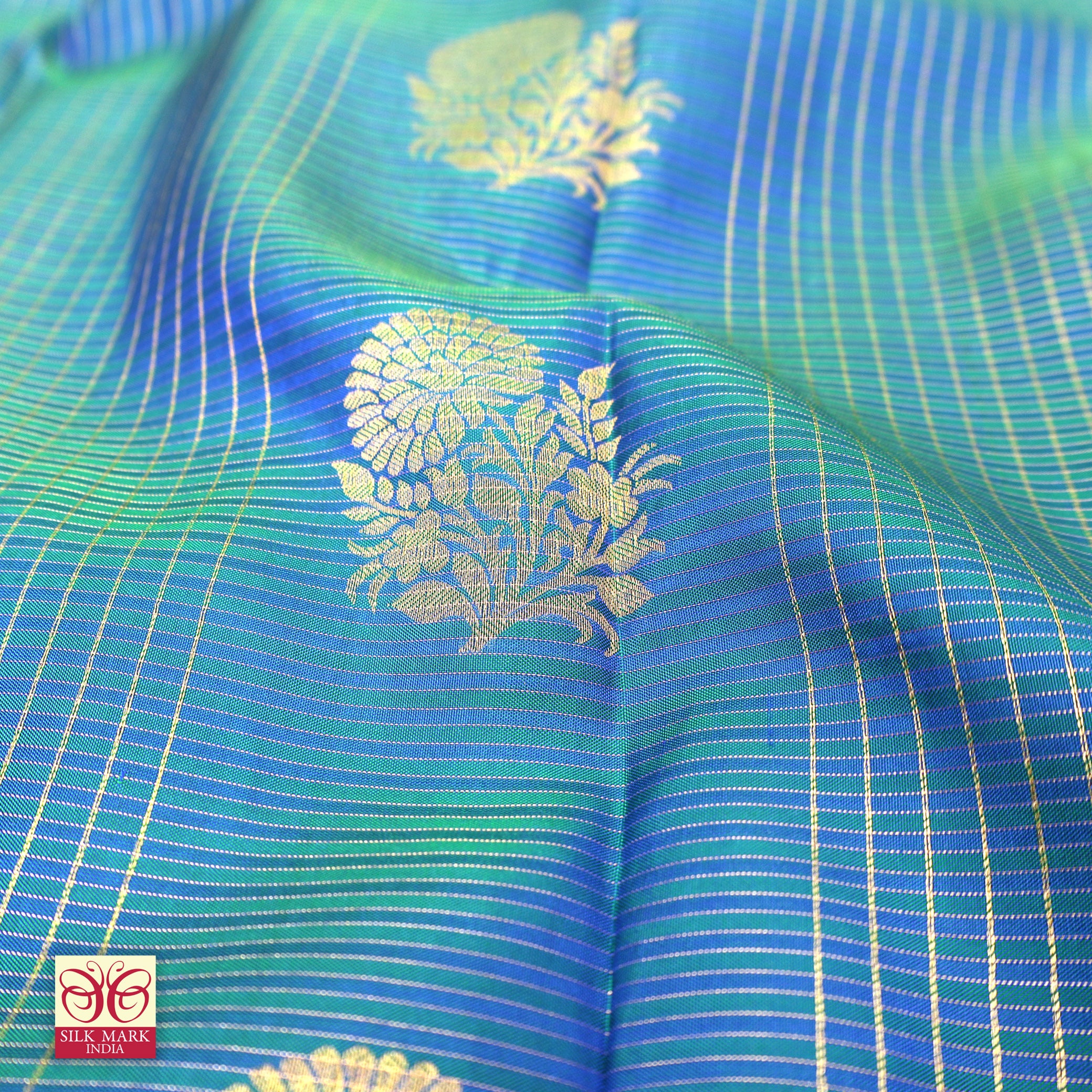 Green With Magenta Pink Kanchipuram Pure Soft Silk Saree