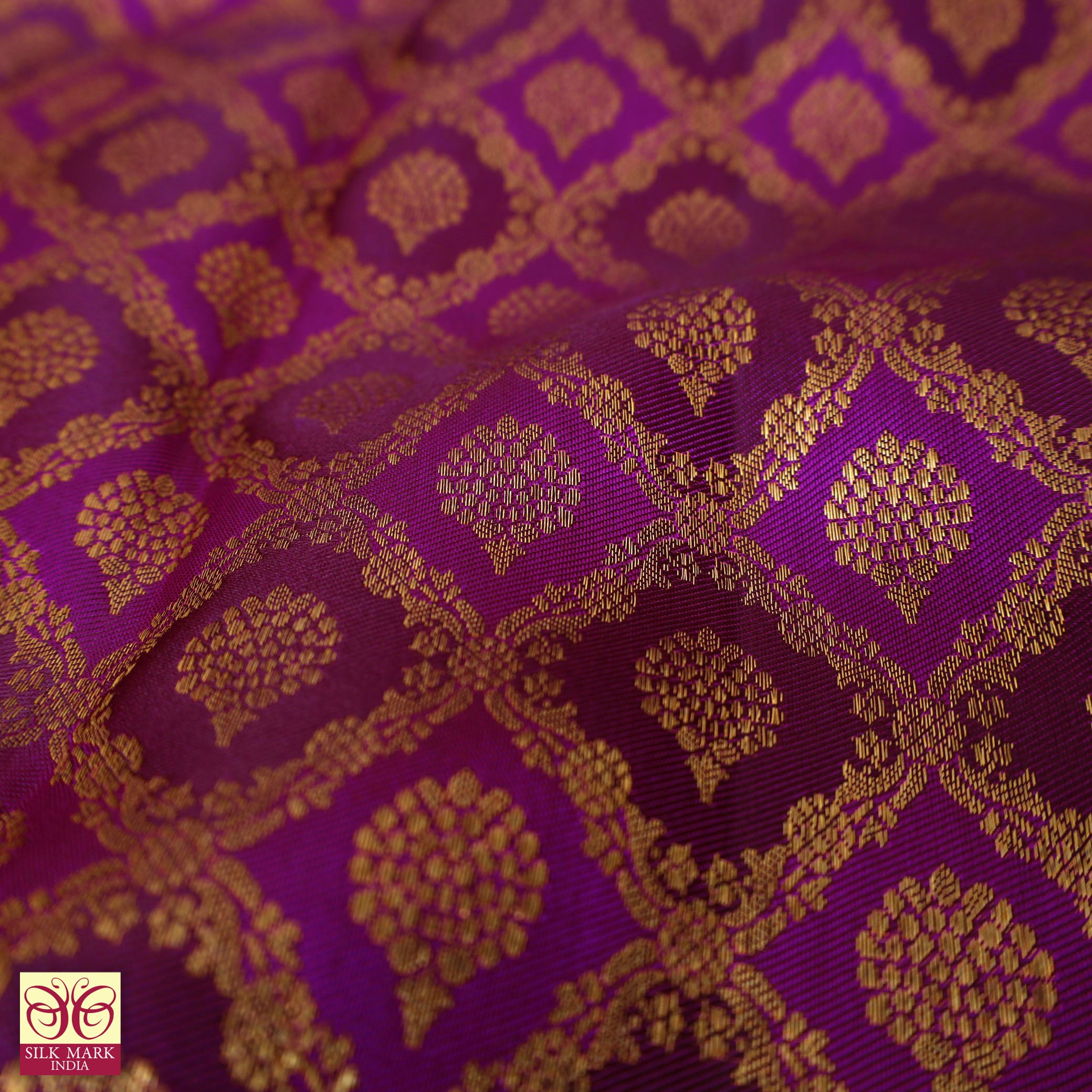 Purple  With Gold Zari Wedding Subalaya Silk Saree